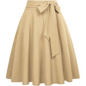 Women's High Waist A-Line Skirt Khaki